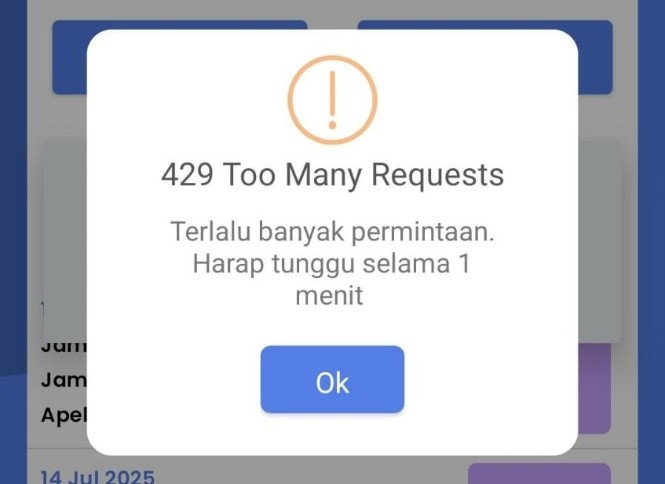 Pesan “429 Too Many Requests – Terlalu banyak permintaan”